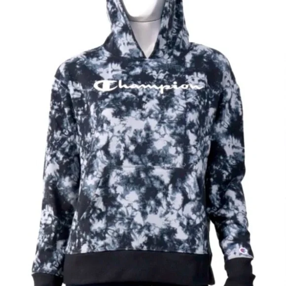 Champion Black and Gray Tie-Dye Hoodie - Picture 4 of 6